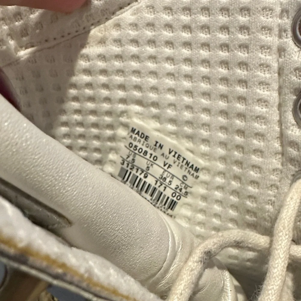 Women's Air Force One's 6‎ inch White and Metallic Gold Size 7.5